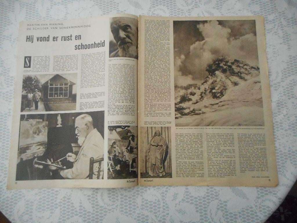 Schiermonnikoog. Maarten van Waning. Kunstschilder. 1958., Ophalen of Verzenden, 1940 tot 1960, Nederland, Knipsel(s)