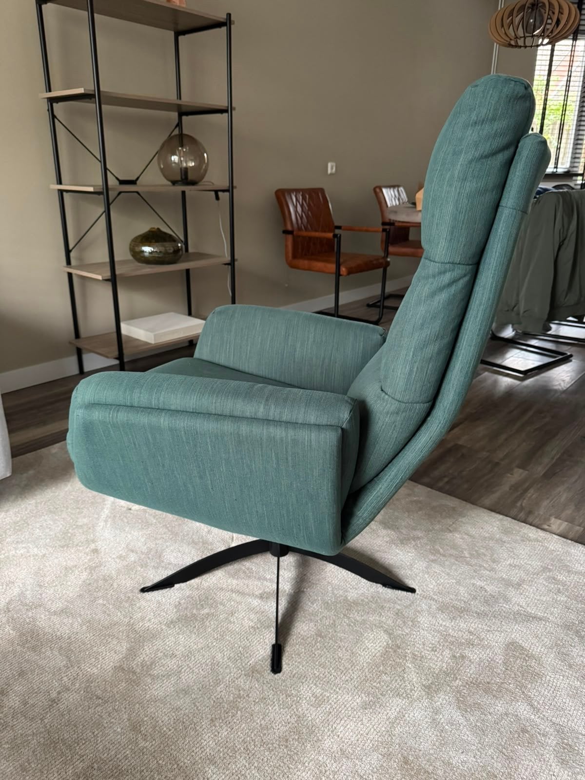 Draaifauteuil Goossens Groen, Huis en Inrichting, Fauteuils, Ophalen, 75 tot 100 cm, Zo goed als nieuw, 75 tot 100 cm