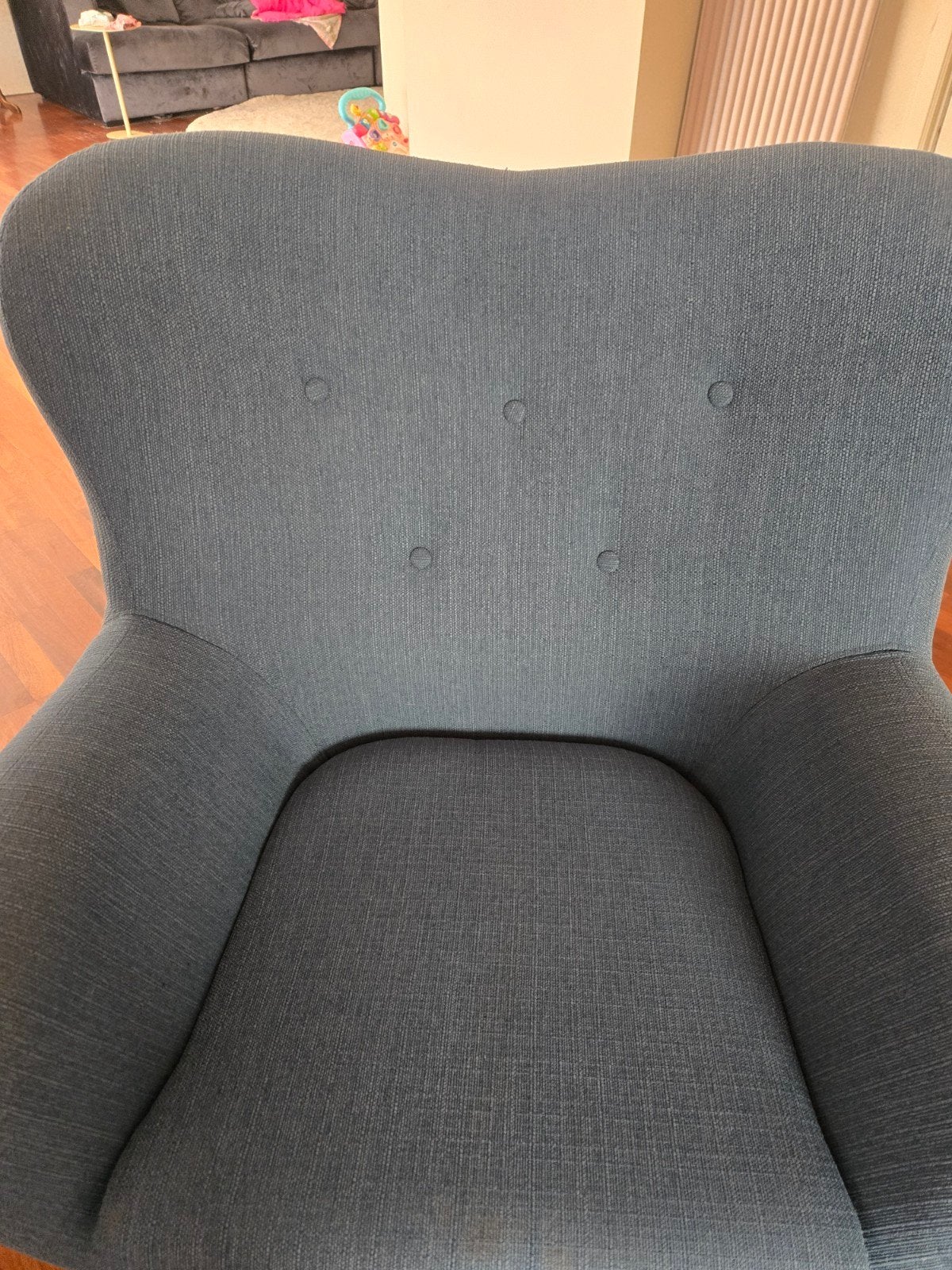 Blauwe loveseat fauteuil, Huis en Inrichting, Gebruikt, 75 tot 100 cm, Ophalen of Verzenden, Stof
