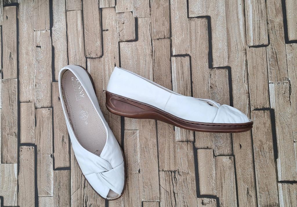 Jenny by ARA -off White peeptoe ballerina's,  40, ARA, Verzenden, Wit, Ballerina's