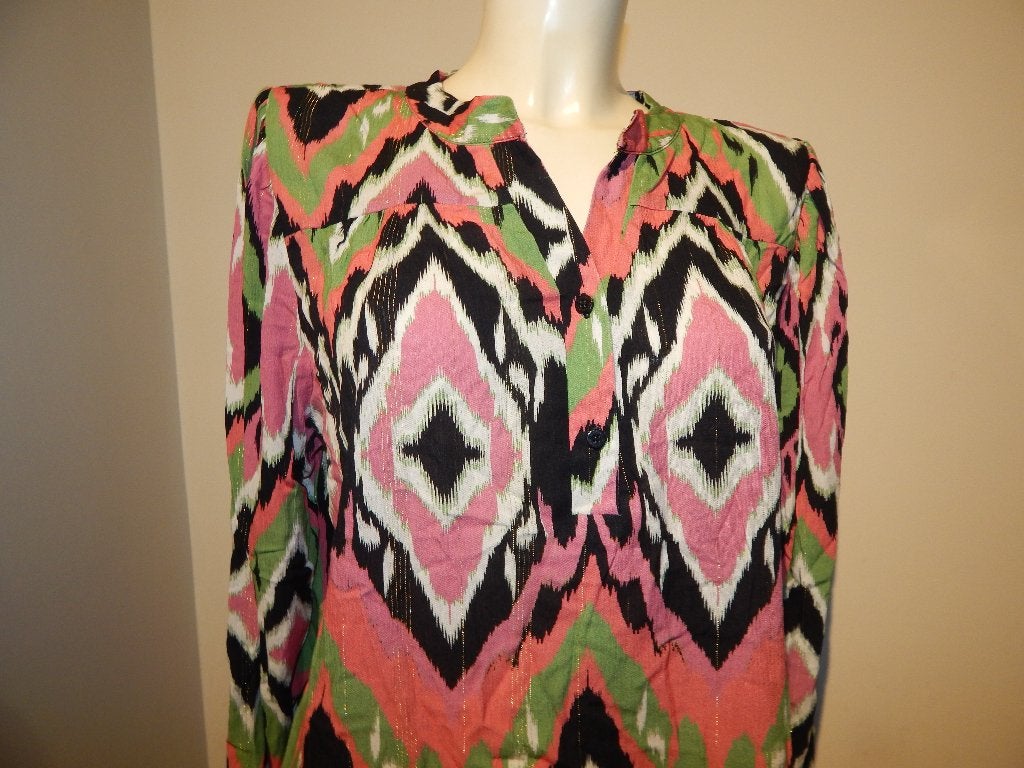 Studio Anneloes mooie blouse top print kleur goud streepje M, Maat 38/40 (M), Verzenden, Gedragen, Overige kleuren