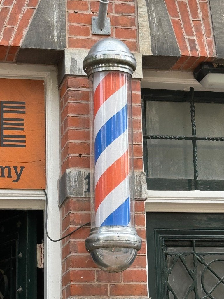 Vintage Kapperspaal, Ophalen, Gebruikt, Metaal, Vintage, Klassiek, Barbershop
