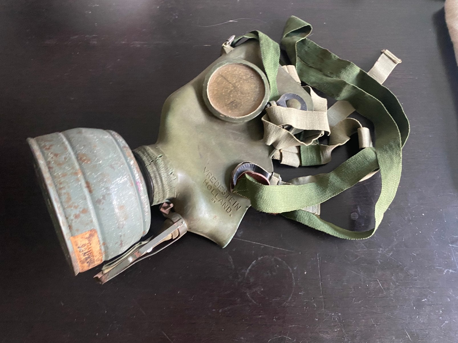Vredestein Holland WOII gasmasker 1939, Ophalen of Verzenden, Nederland, Overige typen