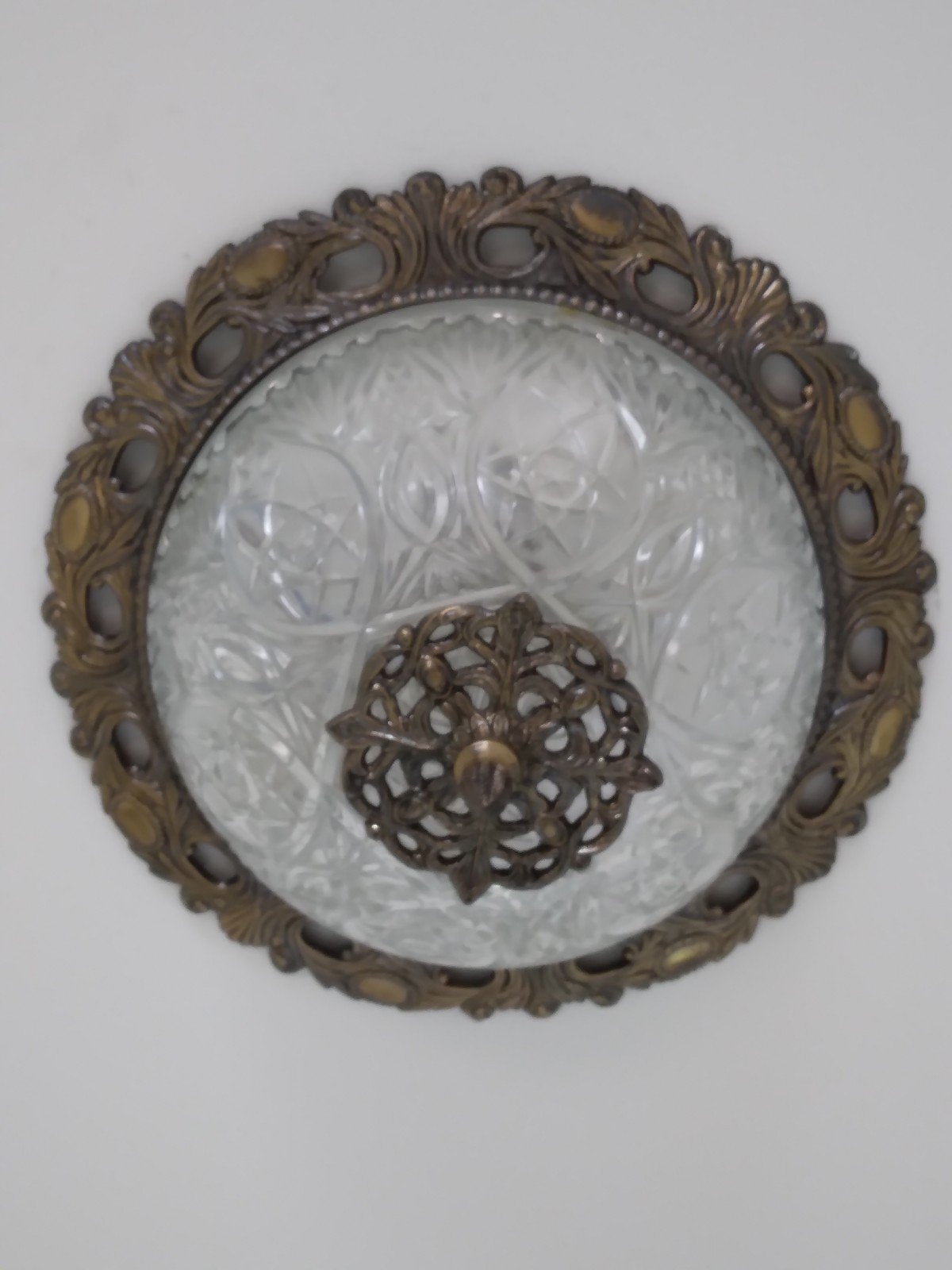 brocante plafonnière, Gebruikt, Overige stijlen, 16 cm, Ophalen of Verzenden