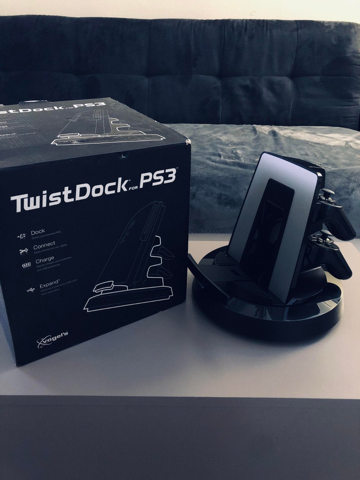 Vogel's TwistDock PS3 Dock, Oplader, USB-hub Playstation 3, Ophalen of Verzenden, Zo goed als nieuw, Overige typen, PlayStation 3