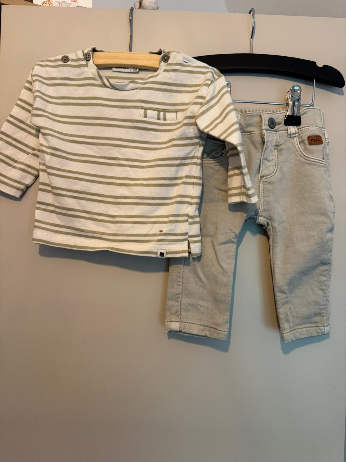Setje baby face maat 62, Kinderen en Baby's, Babykleding | Maat 62, Ophalen of Verzenden, Zo goed als nieuw, Jongetje, Setje
