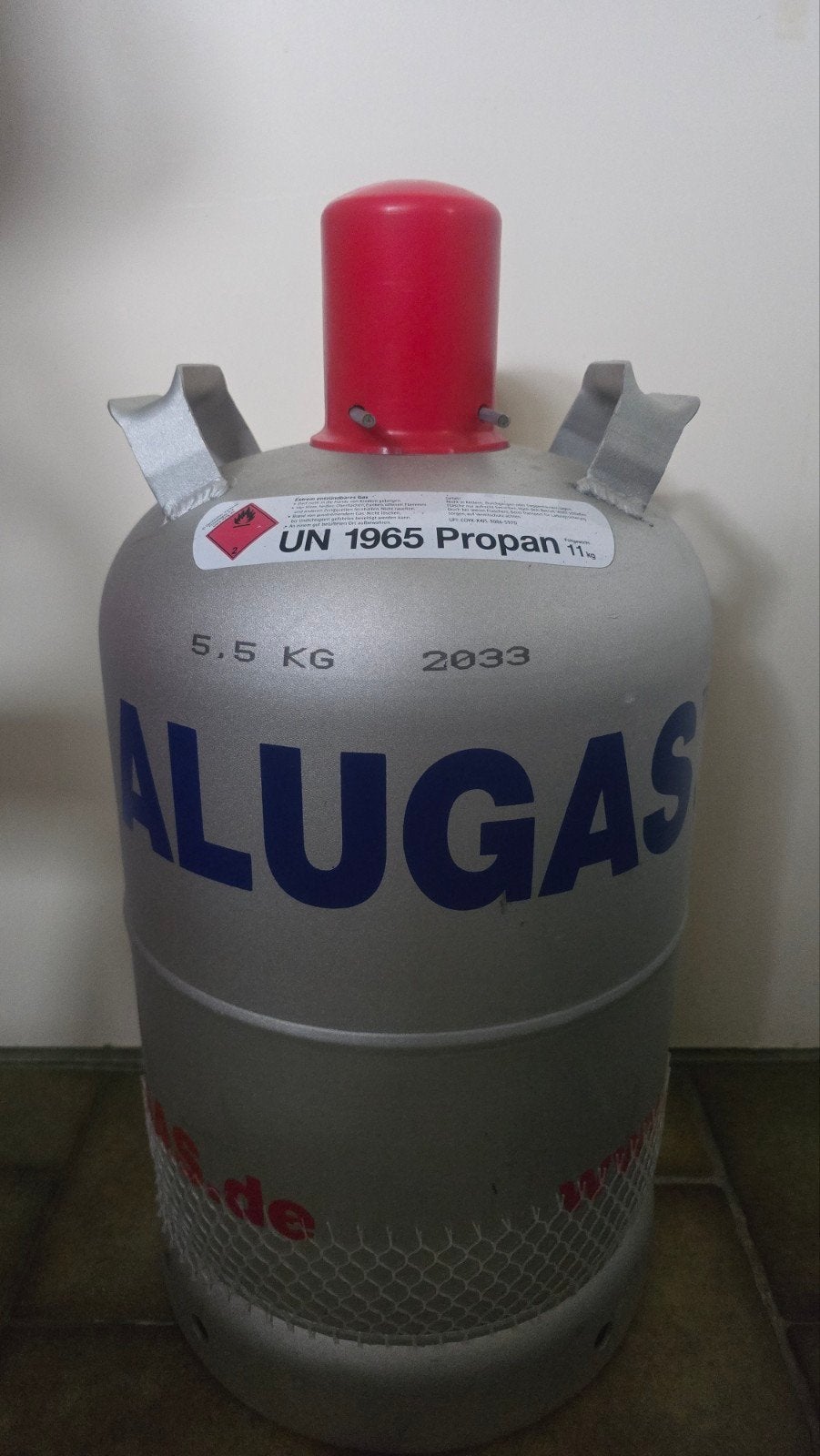 Alugas gasfles 5,5 kg/11 kg/27,2 liter - 100% vol en nieuw, Ophalen, Nieuw