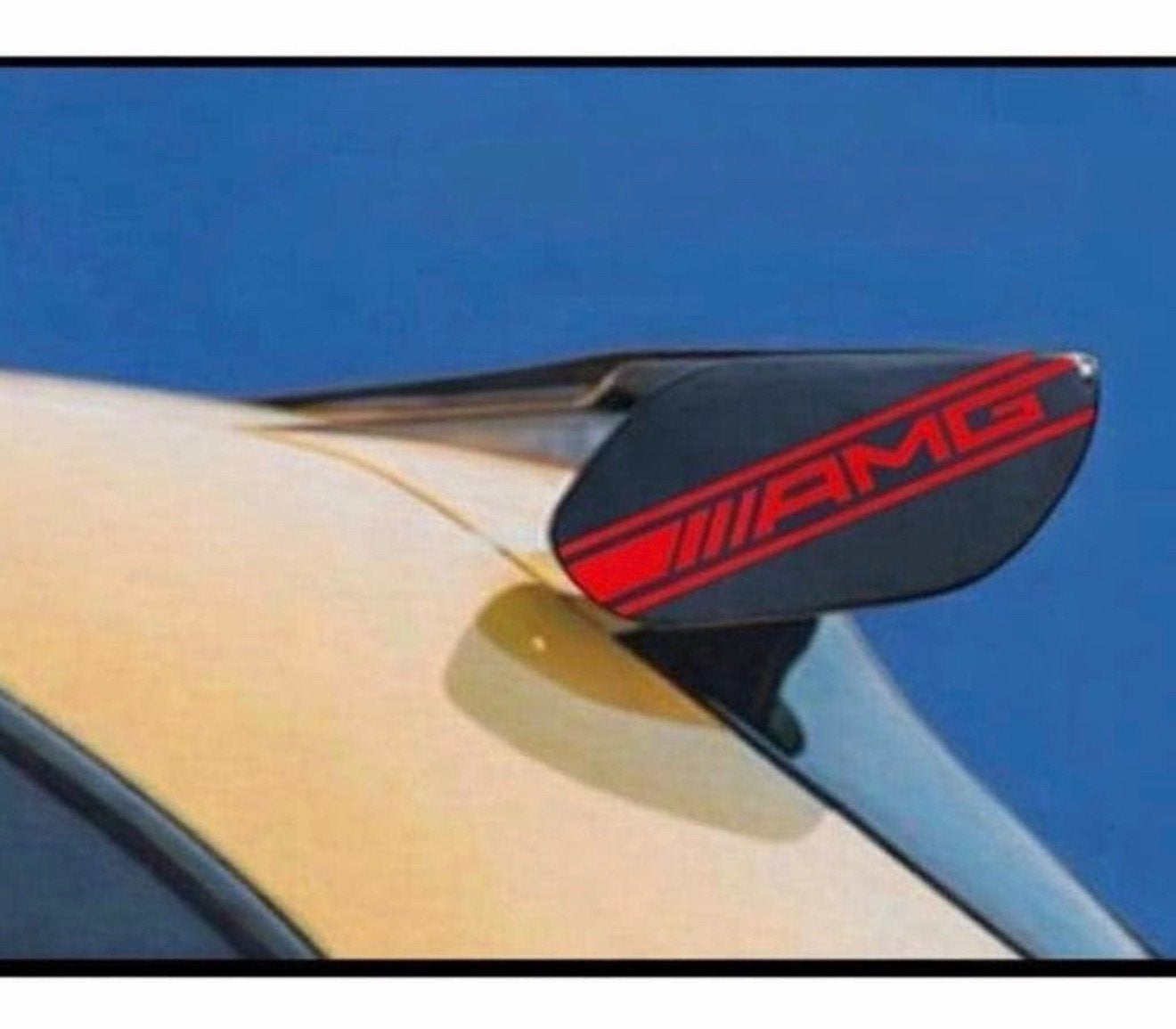 Mercedes A45 SPOILER Stickers AMG Vinyl 2X Sticker Logo ROOD, Ophalen of Verzenden, J, J, J