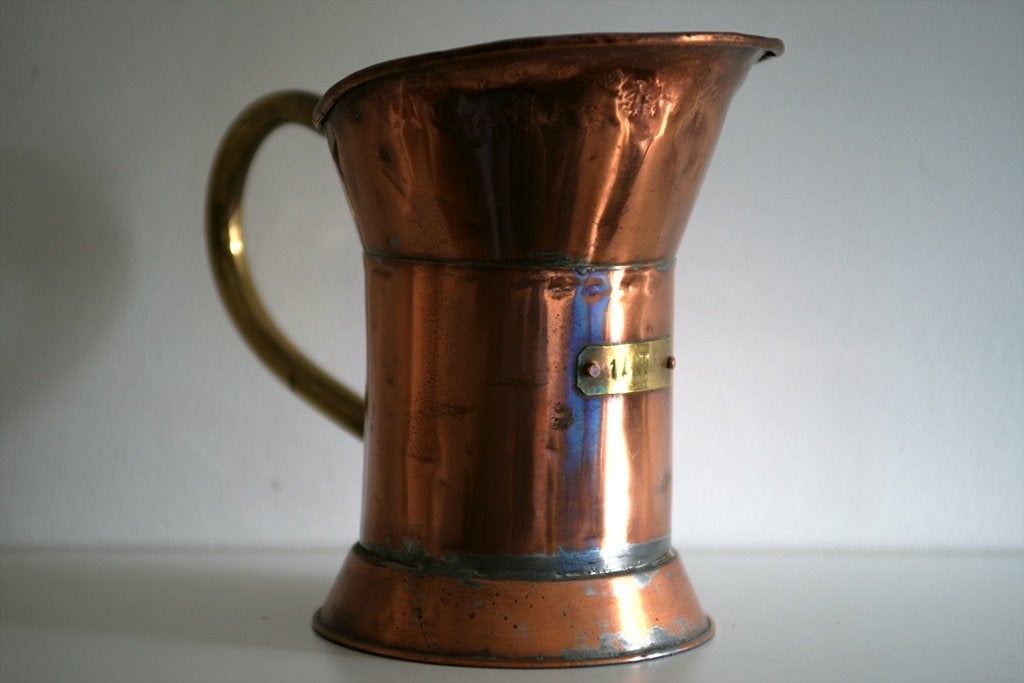 Koperen maatbeker 1 ltr., Ophalen of Verzenden