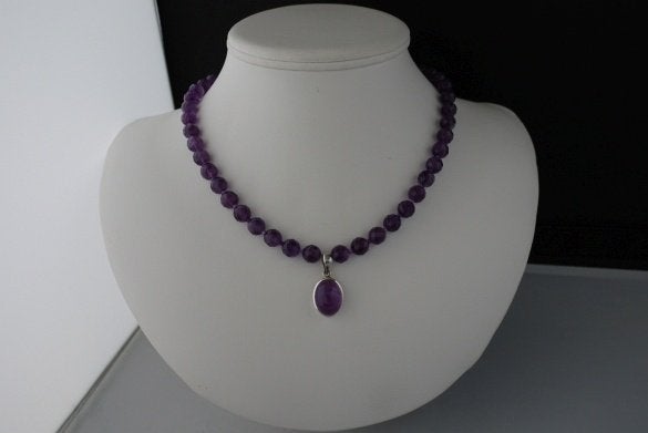 AMETHIST ketting/oorhanger-set, Sieraden, Tassen en Uiterlijk, Kettingen, Verzenden, Paars, Nieuw, Met edelsteen