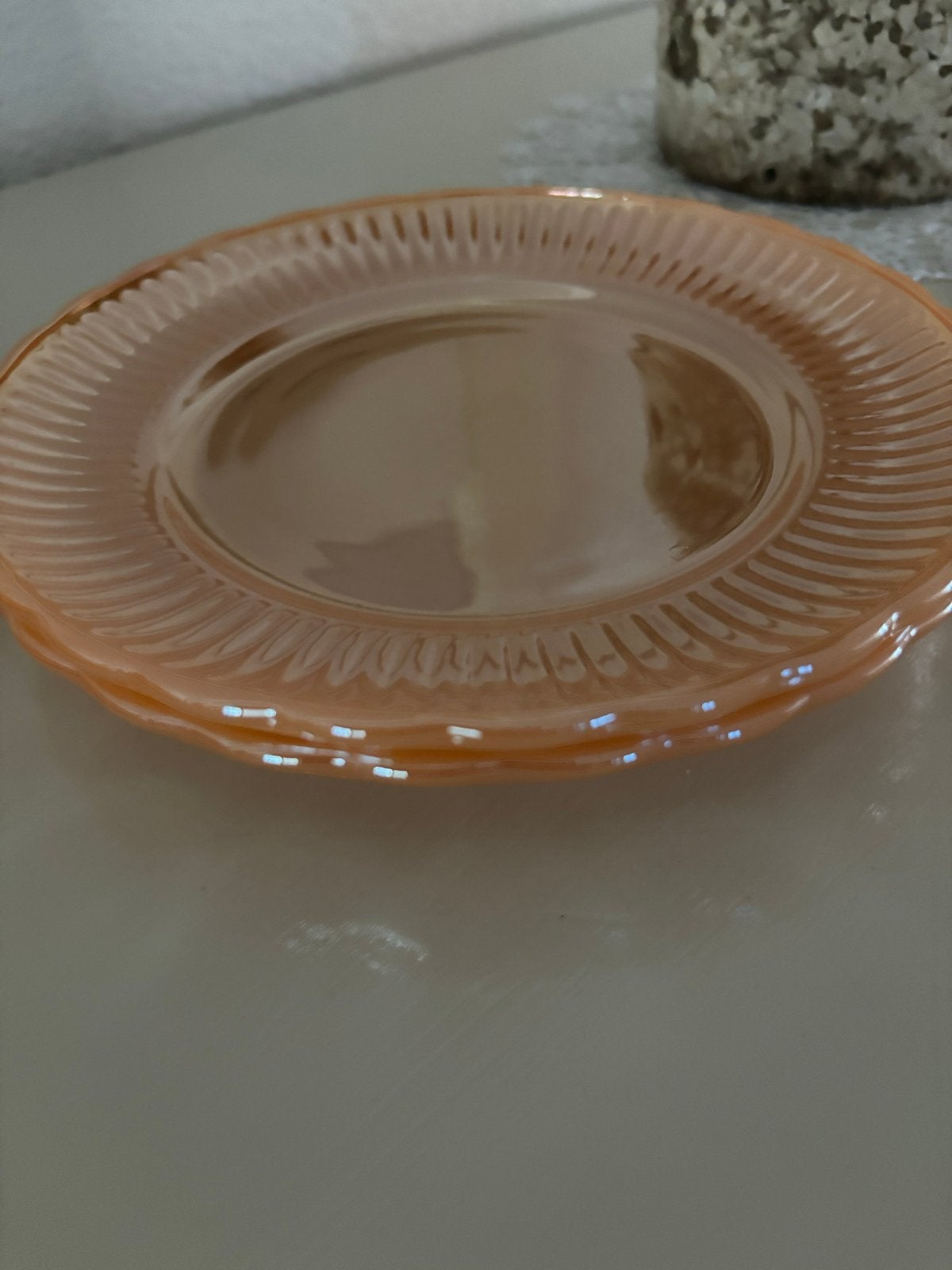 Set van 2 Vintage Roze Glazen Borden, Ophalen of Verzenden