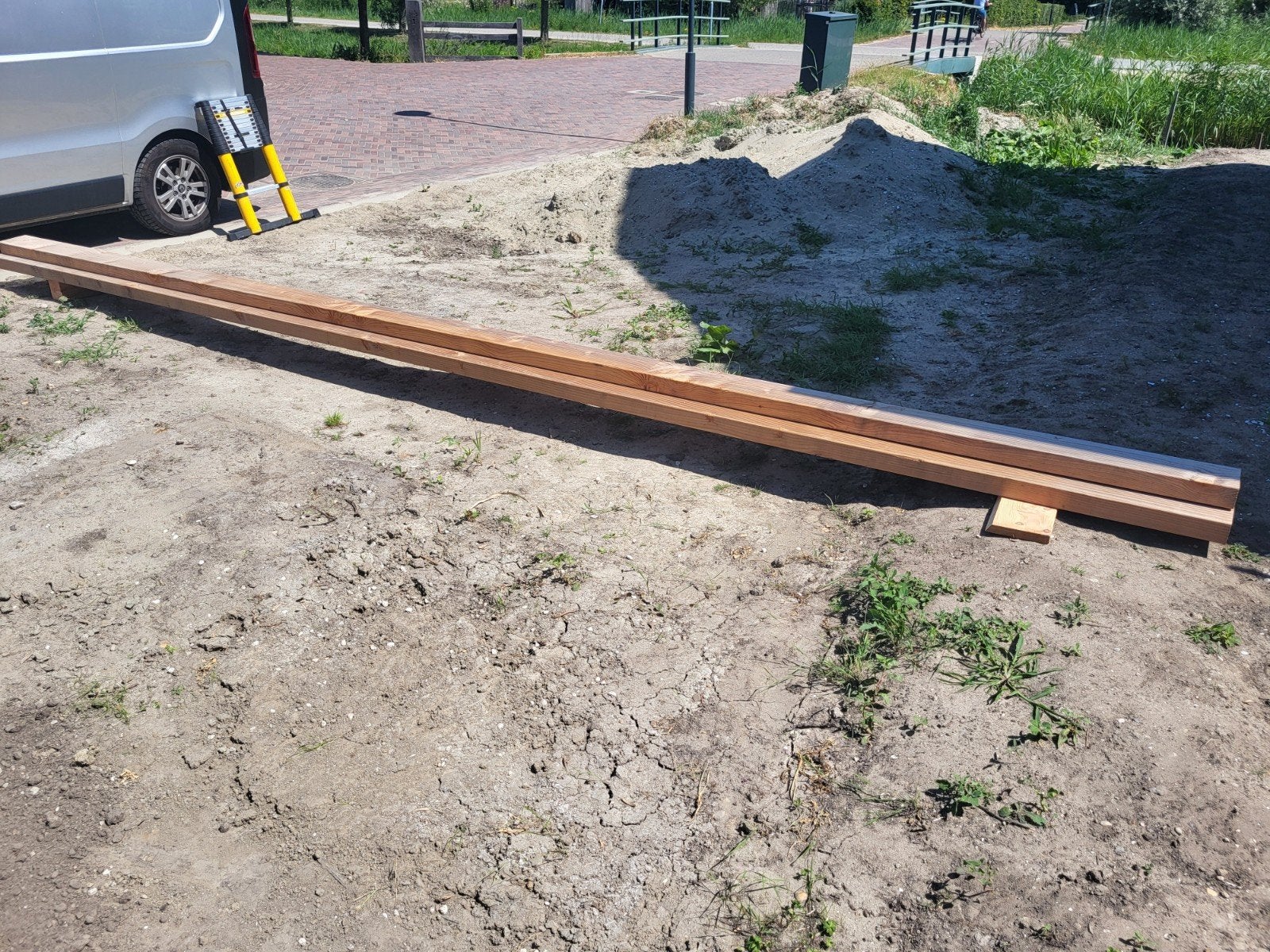 3x Douglas hout ligger / balk 6,5 x 16,0 x 600 cm geschaafd, Doe-het-zelf en Verbouw, Hout en Planken, Ophalen, Nieuw, Balk, Overige houtsoorten
