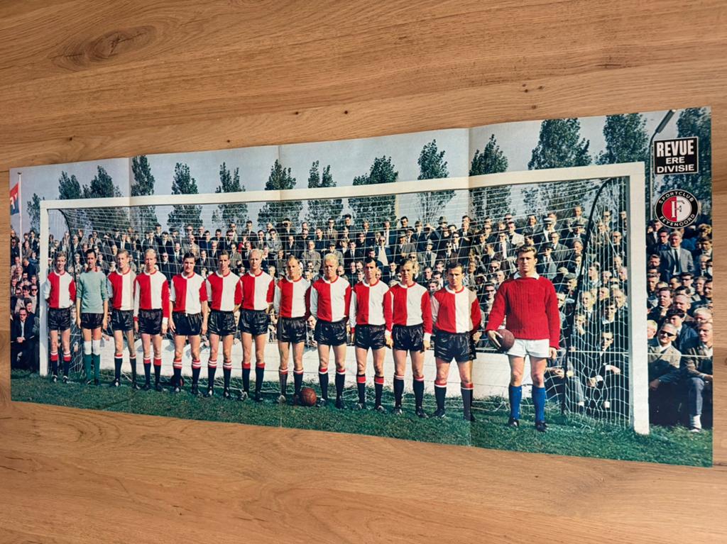 Feyenoord - jaren 60 - uitklapposter, Ophalen of Verzenden, Feyenoord, Poster, Plaatje of Sticker