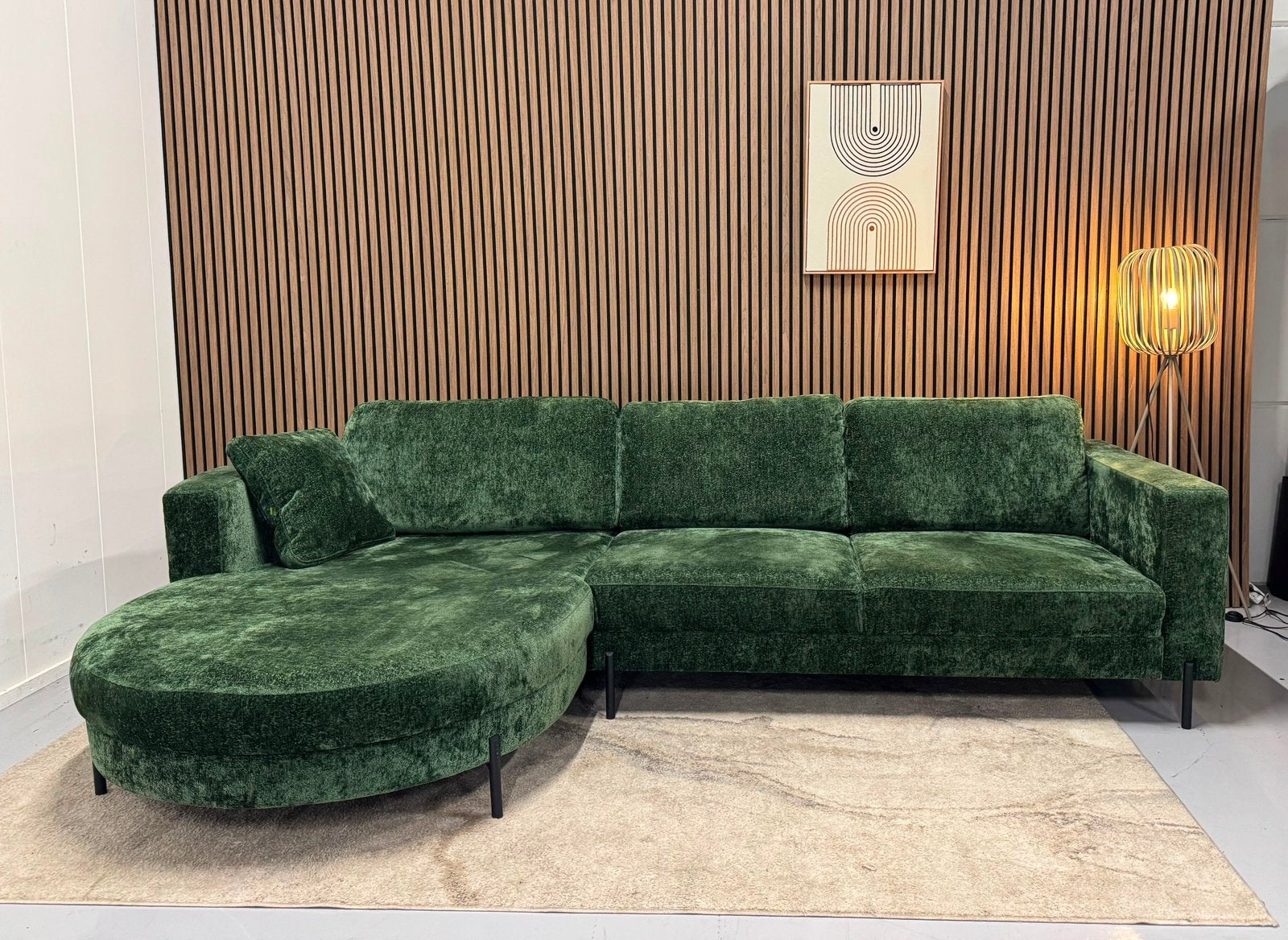 Seats & Sofa’s - Hoekbank - Groen - Zeer Nette Staat, Ophalen of Verzenden, Zo goed als nieuw, 150 cm of meer, Vierpersoons of meer