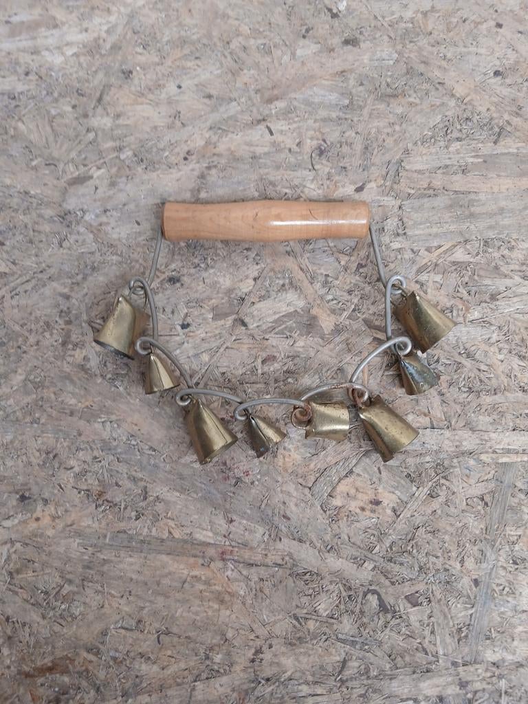 Vintage Handbellen met Houten Handvat - Decoratief, Ophalen of Verzenden