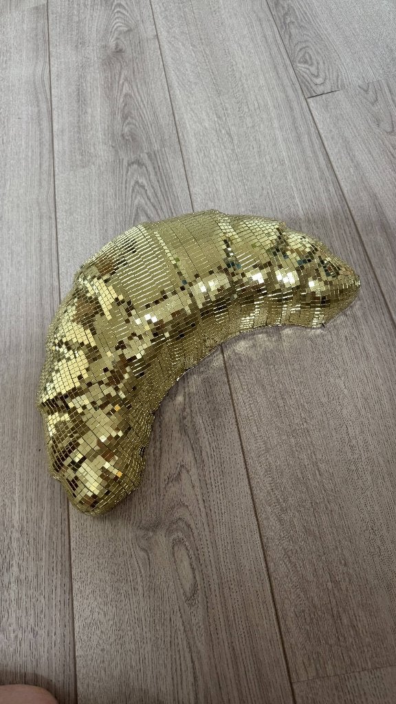 Disco croissant spiegelmozaïek wanddecoratie (eyecatcher), Ophalen, Wandhanger, Nieuw, Goud