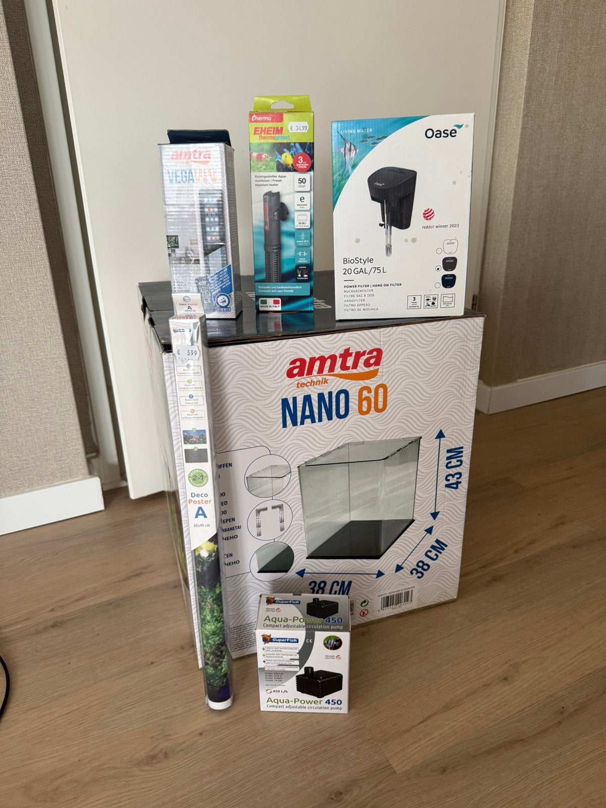 Nieuw nano aqarium met nieuwe toebehoren, Dieren en Toebehoren, Ophalen, Nieuw, Leeg aquarium