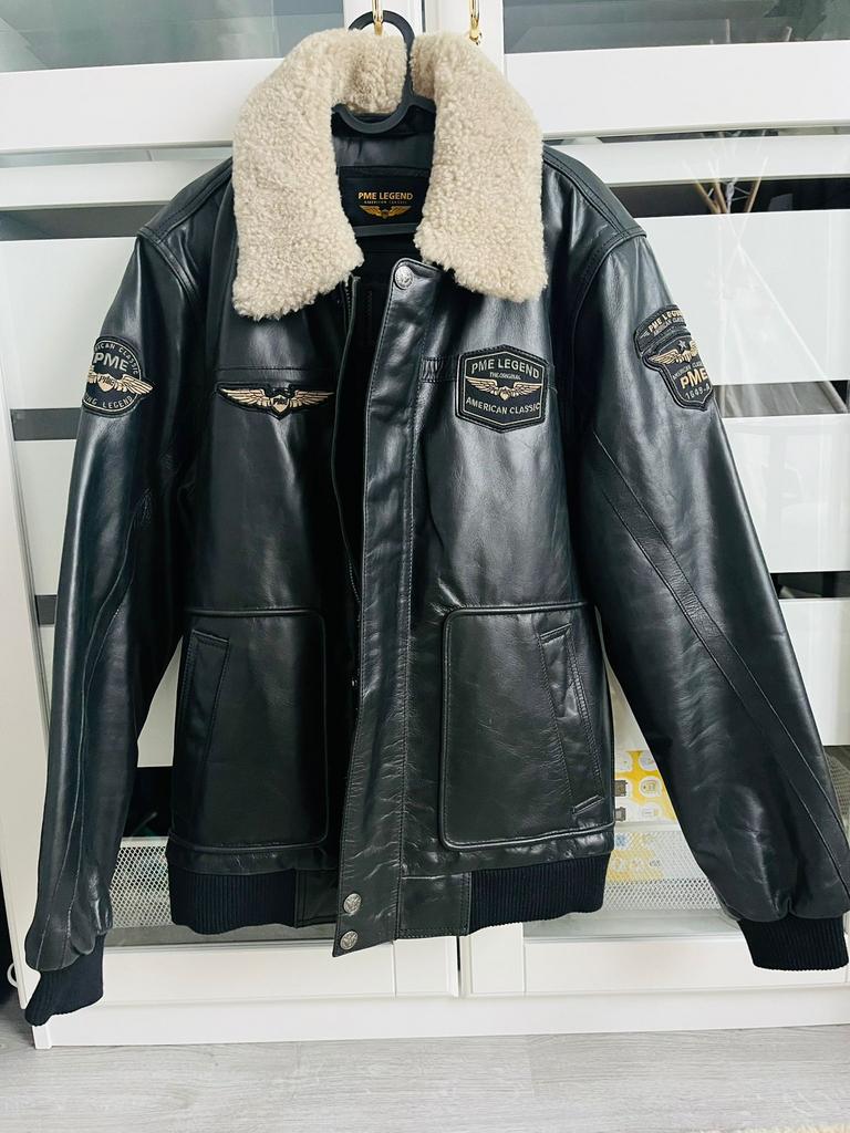 PME Hudson leren jas, Kleding | Heren, Jassen | Winter, Ophalen, Zo goed als nieuw, Maat 48/50 (M), Zwart