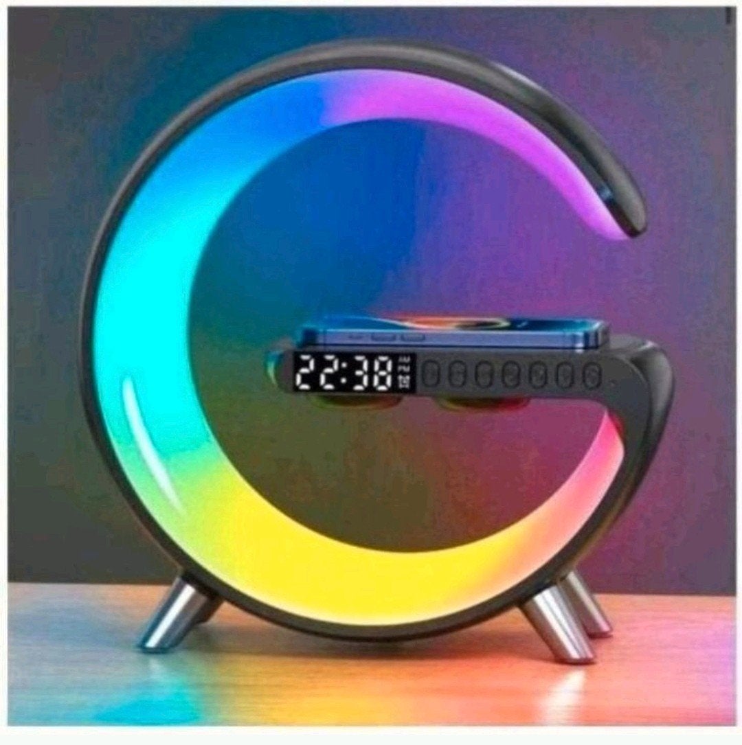 Zwarte draadloze oplader, wekker met Bluetooth voor muziek., Ophalen of Verzenden, Nieuw, Digitaal