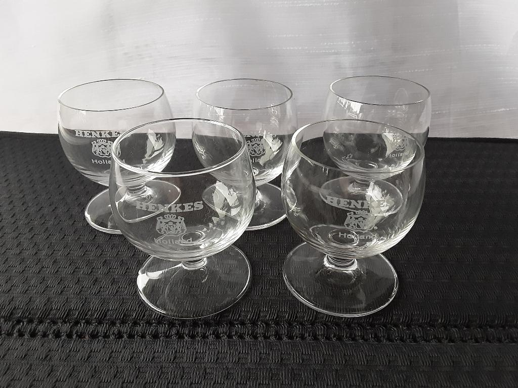 HENKES HOLLAND glaasjes op voet, 5 stuks, Ophalen of Verzenden, Zo goed als nieuw, Borrel- of Shotglas