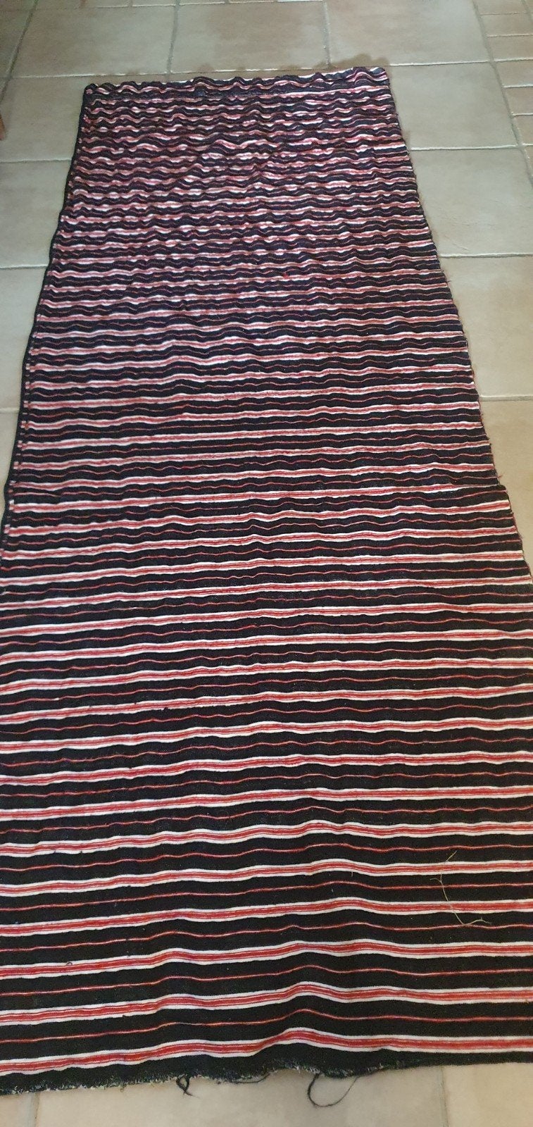 Antiek klederdracht streekdracht gestreepte baaien stof lap, Antiek en Kunst, Antiek | Kleden en Textiel, Ophalen of Verzenden