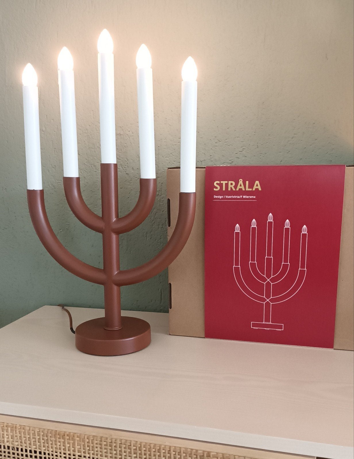 IKEA Strala led-kandelaar kerst, Bruin, Verzenden, IKEA, Design