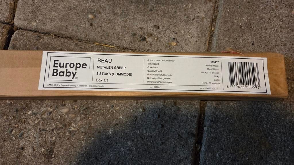 3x Metalen handgrepen Beau voor commode Europe Baby, Ophalen of Verzenden, Nieuw, Commode