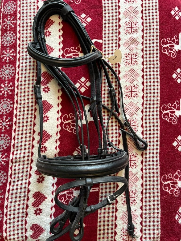 Nieuw zwart leren HB hoofdstel maat Full, Nieuw, Ophalen of Verzenden, Zwart, Full
