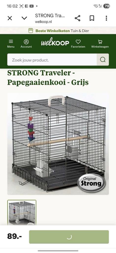 Strong transportkooi papegaai, Ophalen of Verzenden, Zo goed als nieuw, Metaal, Vogelkooi