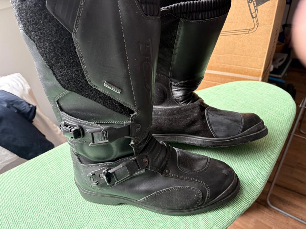 Stevige lederen/gore-tex motorlaarzen, maat 45, merk TCX, Motoren, Kleding | Motorkleding, Ophalen, Tweedehands, Laarzen