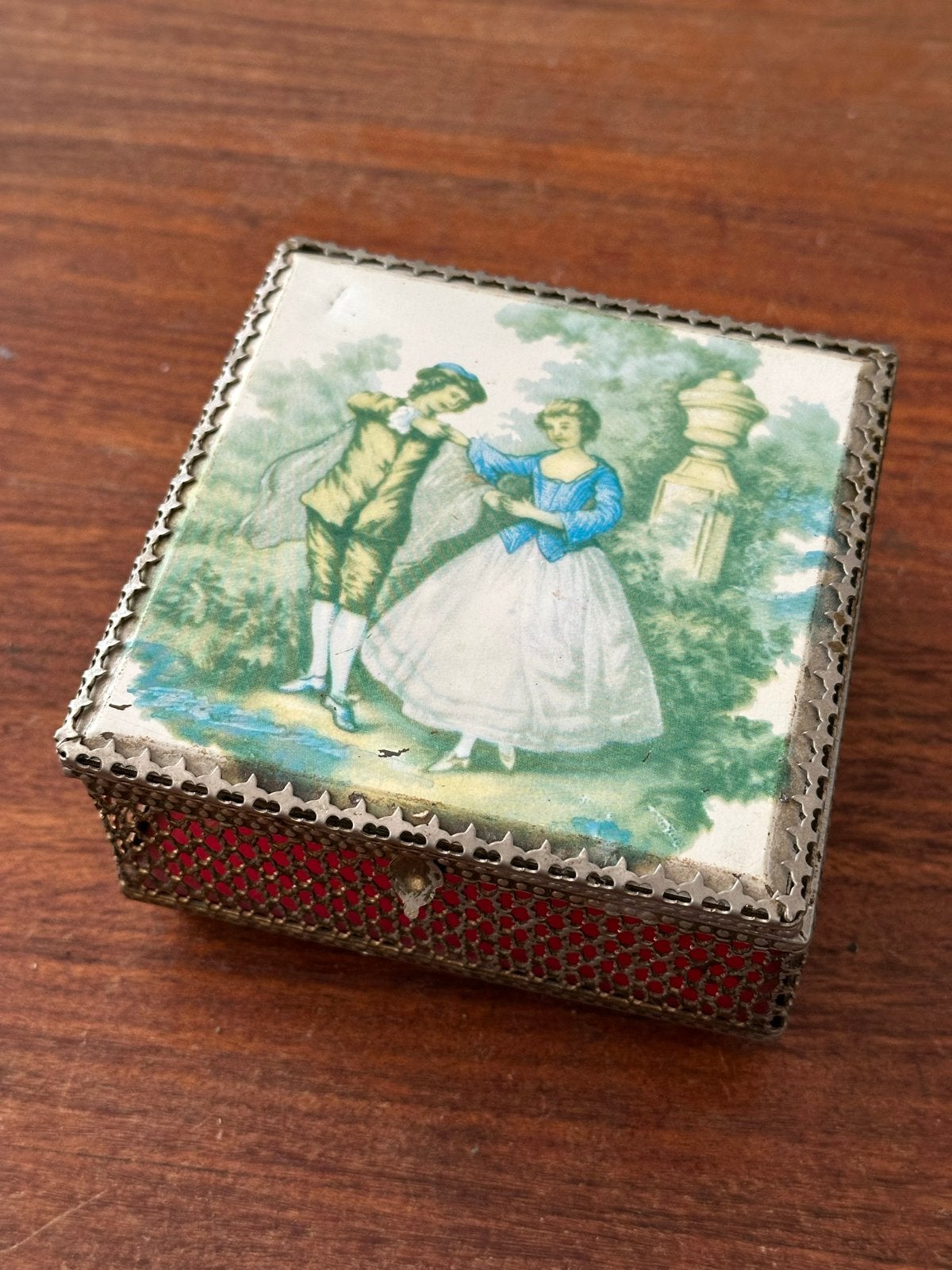Vintage sieraden kistje met spiegel - goede staat, Ophalen of Verzenden, Overige materialen, Overige typen
