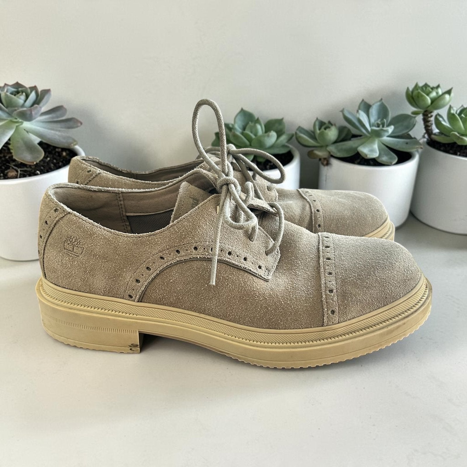 Timberland Schoenen 41 Grijs Beige Suède LisbonLaneOz Brogue, Schoenen met lage hakken, Verzenden, Beige, T