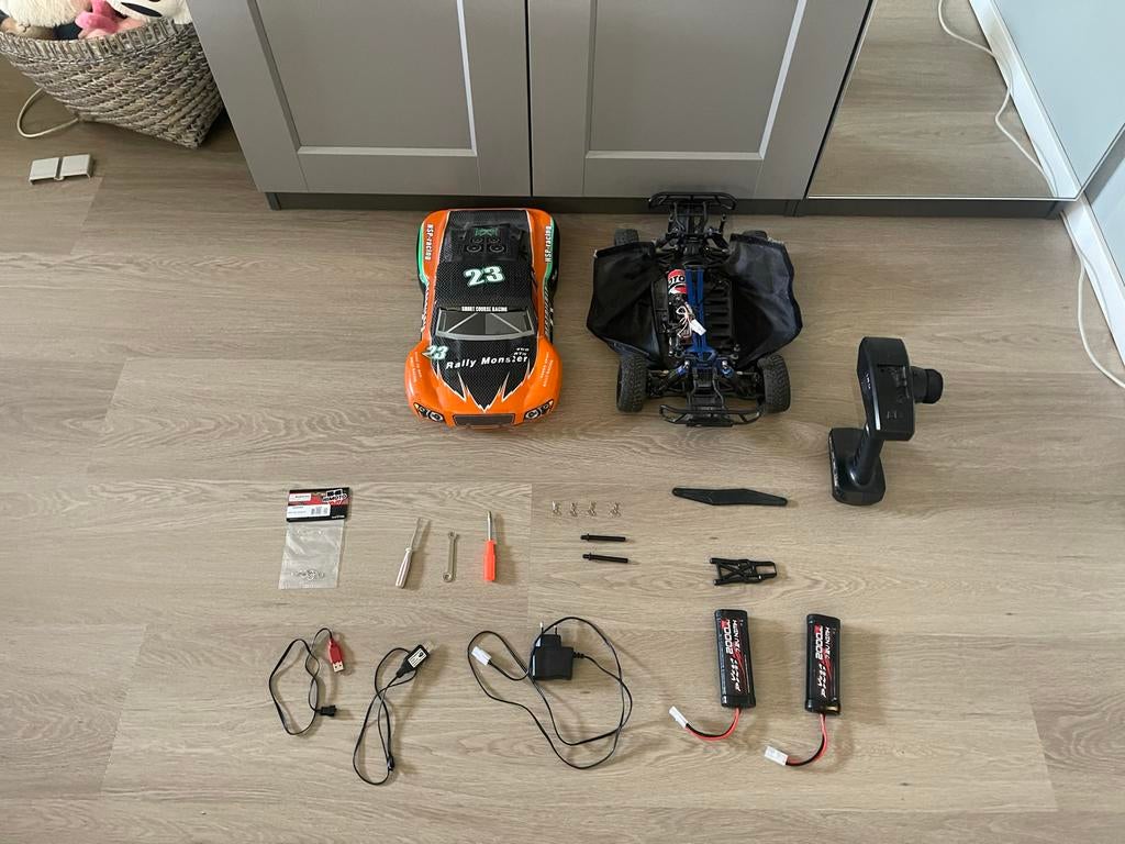 RC Auto 4x4 Himoto / HSP Rally Monster - Compleet + extra's, Hobby en Vrije tijd, Modelbouw | Radiografisch | Auto's, Gebruikt