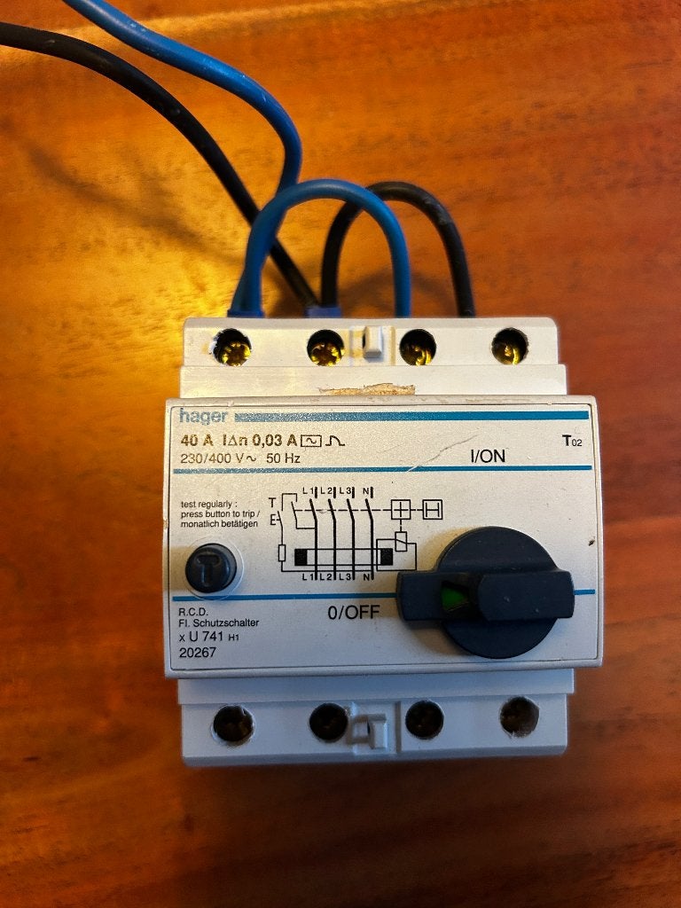 Aardlekautomaat hager 40, Ophalen, Gebruikt, Hager, Aardlekautomaat