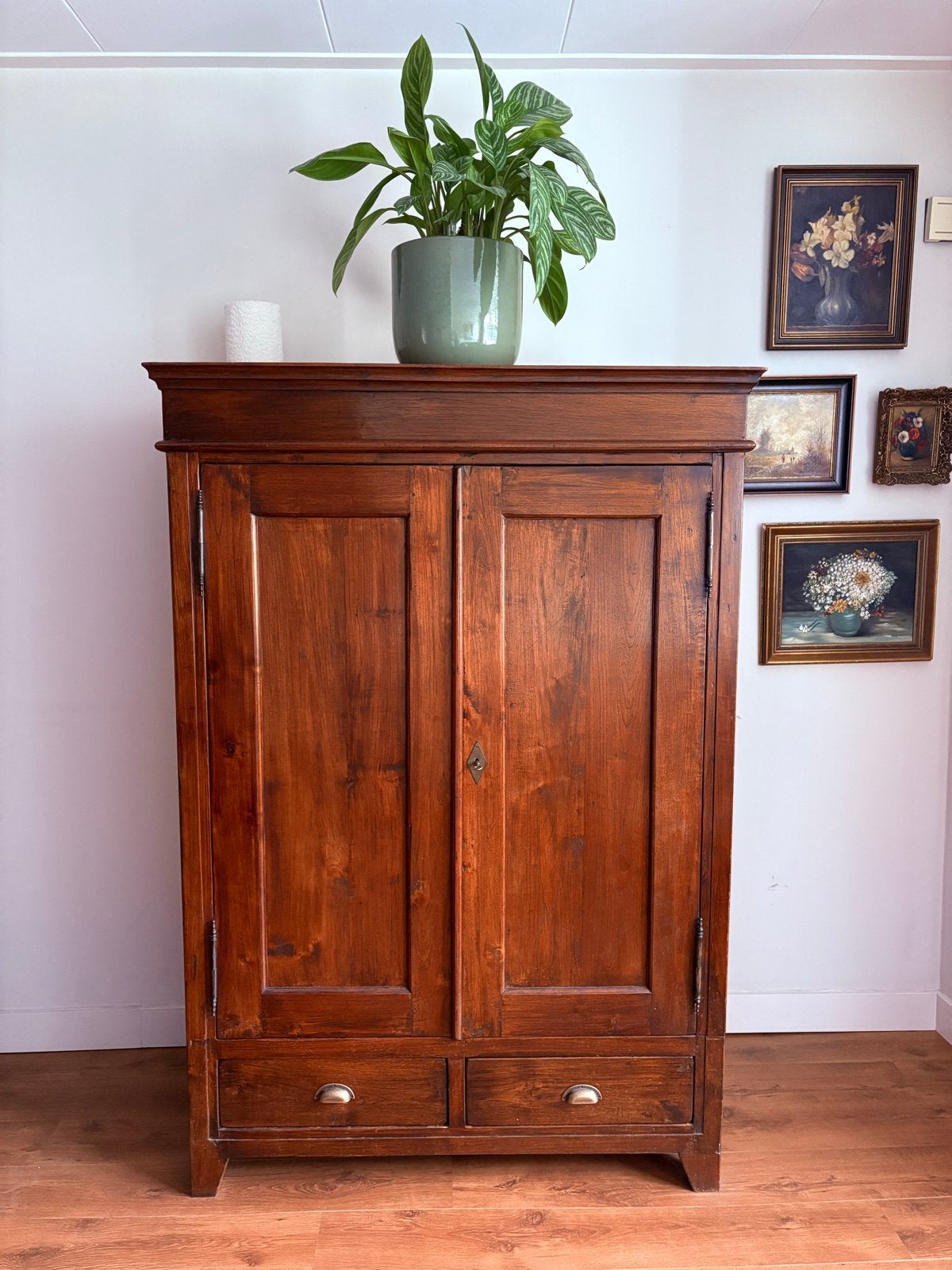 Antieke houten kast 190x125 cm, Ophalen