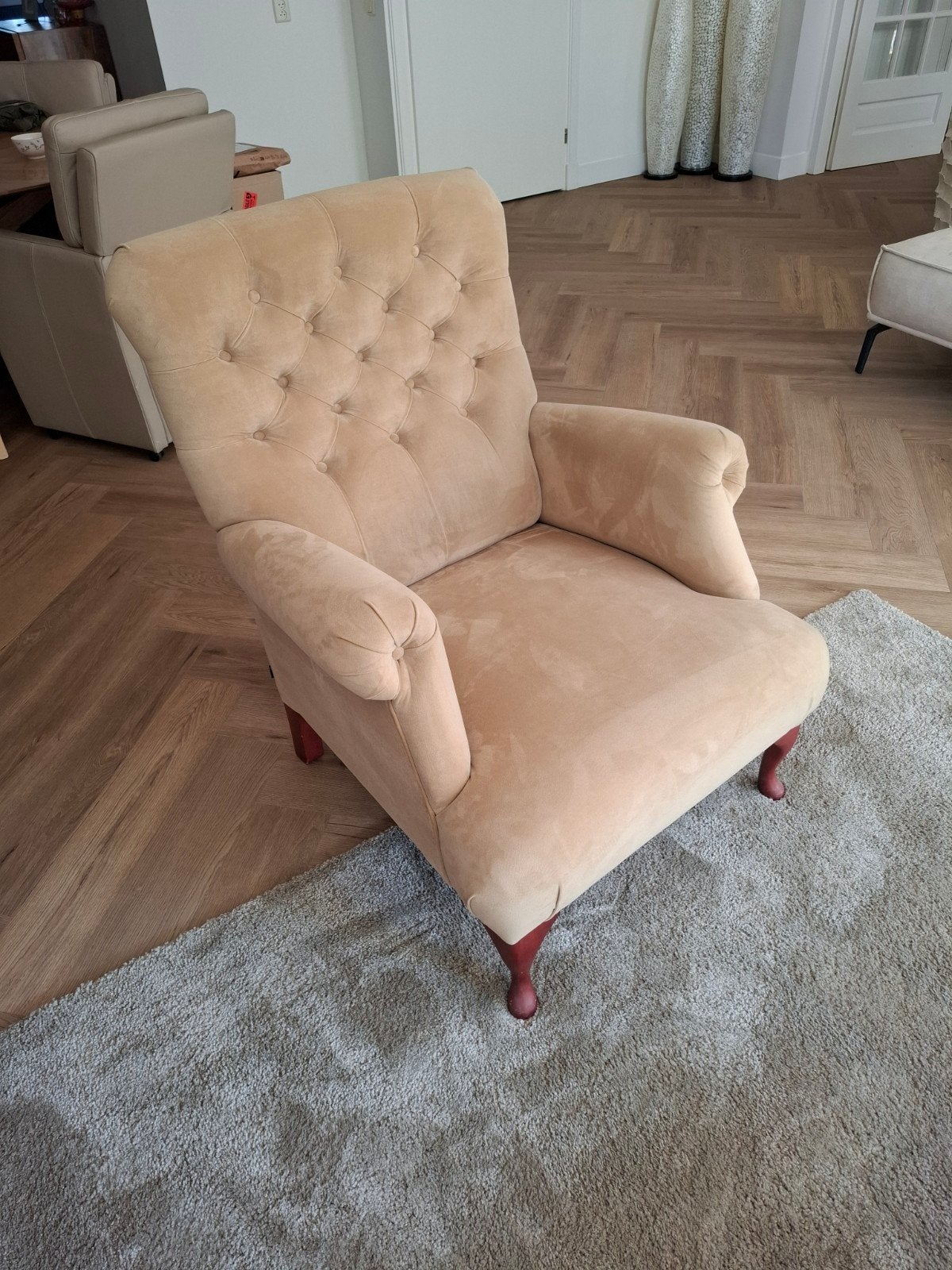 Goossens fauteuil - Beige, 80x90x95 cm, Huis en Inrichting, Fauteuils, Ophalen, Gebruikt, 75 tot 100 cm, 75 tot 100 cm