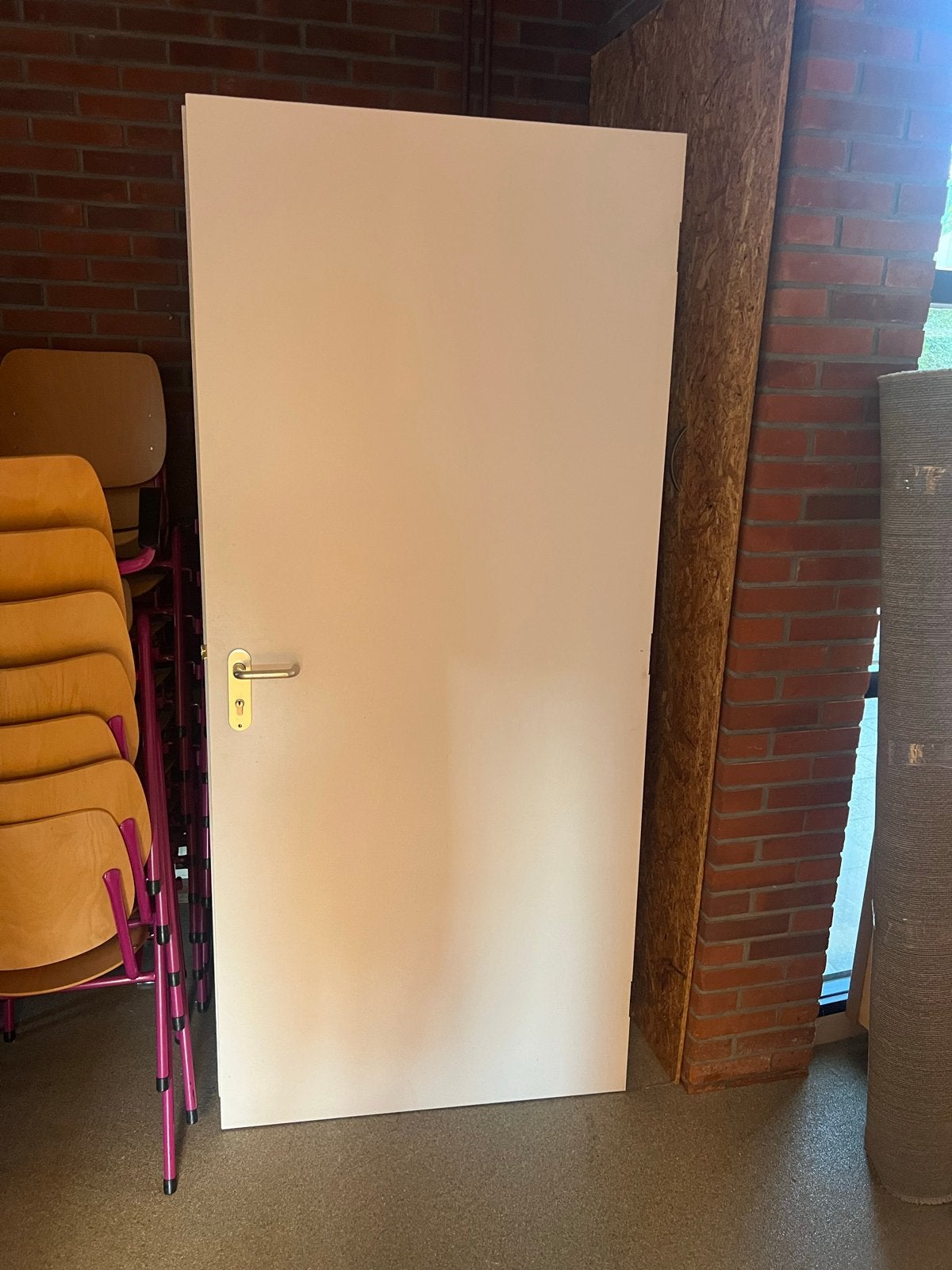 1 Brandwerende stompe deur - Wit,  met beslag 83x211, Gebruikt, 80 tot 100 cm, Binnendeur, Ophalen of Verzenden
