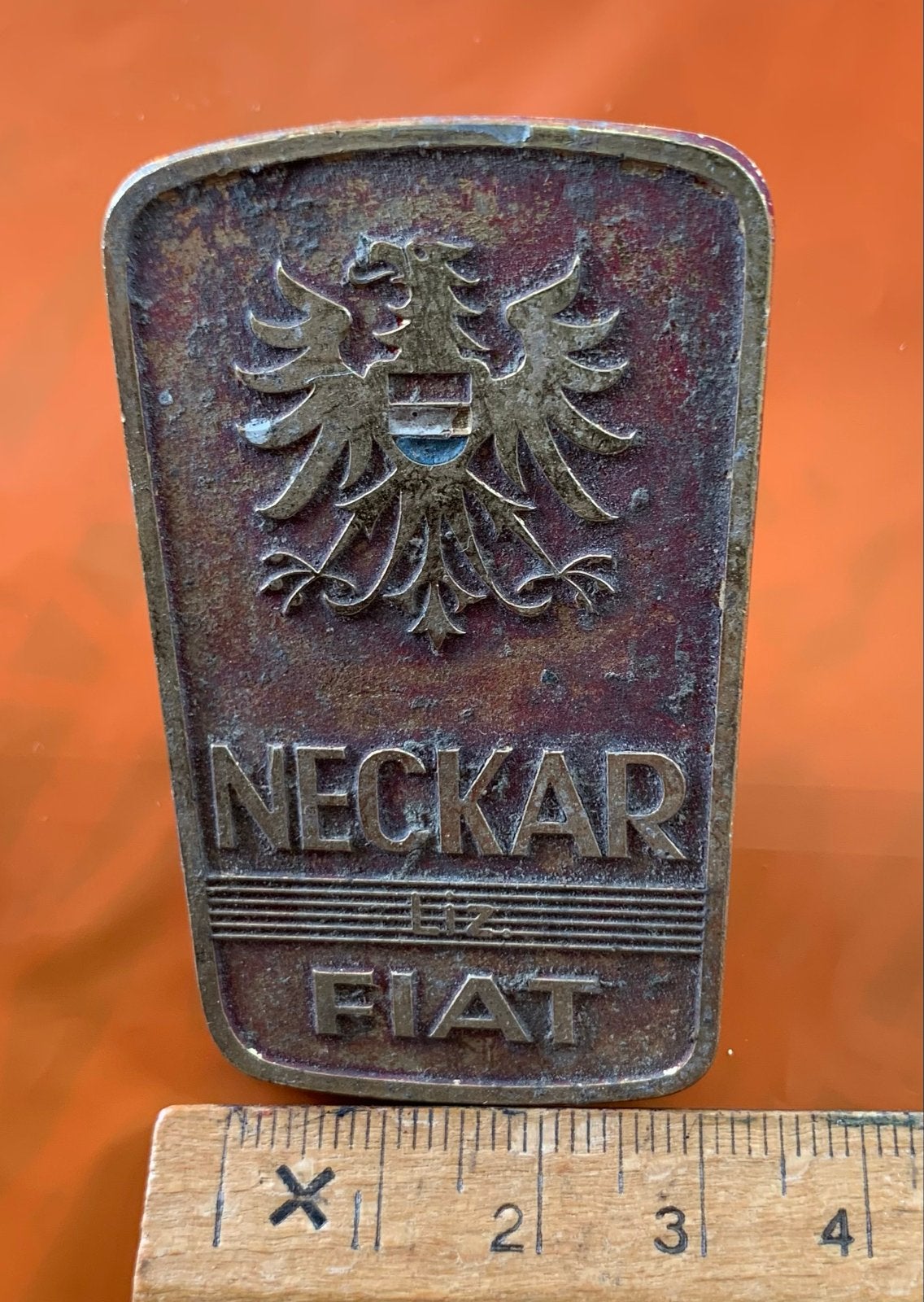 Neckar liz. Fiat Auto Embleem logo Vintage, Ophalen, Gebruikt, Fiat