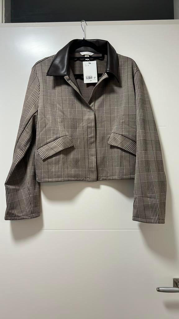 Bruine jas met kraag van H&M - maat M - snelle verzending, Kleding | Dames, Ophalen of Verzenden, Nieuw, Maat 38/40 (M), Bruin