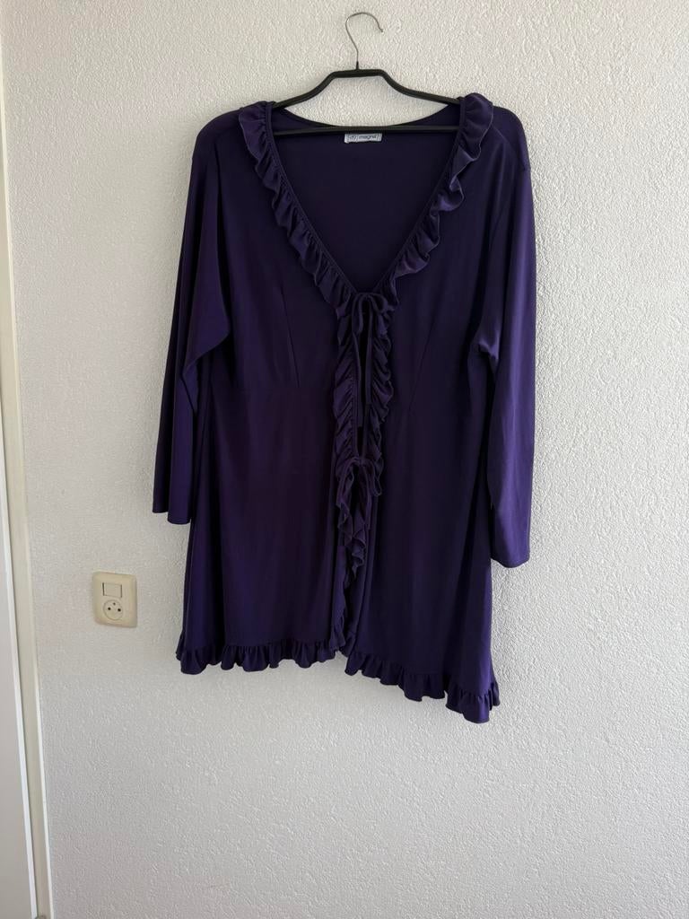 Magna schitterende open vest/lange blouse/ jasje maat 56/58, Magna, Ophalen of Verzenden, Zo goed als nieuw, Paars