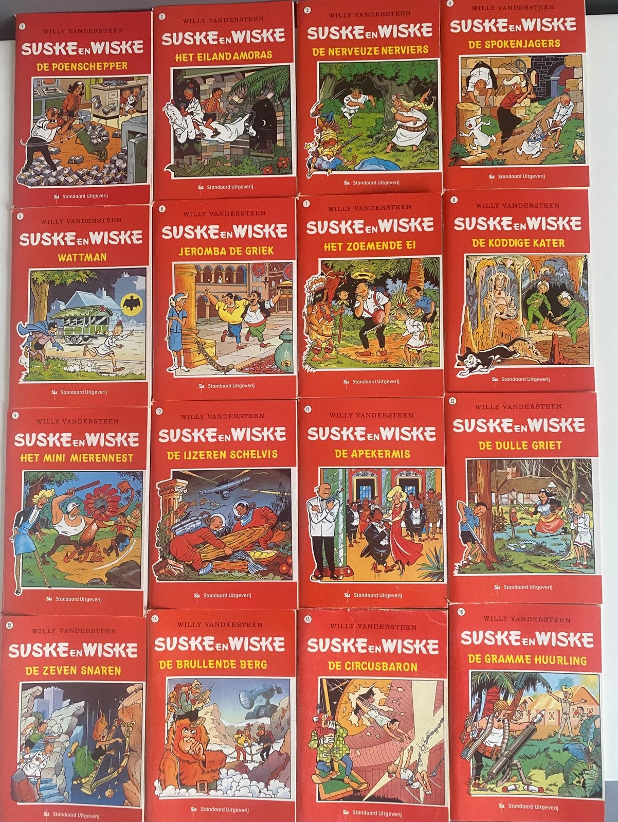 Set van 16 Suske en Wiske mini-albums 1-16, Meerdere stripboeken, Ophalen of Verzenden, Gelezen