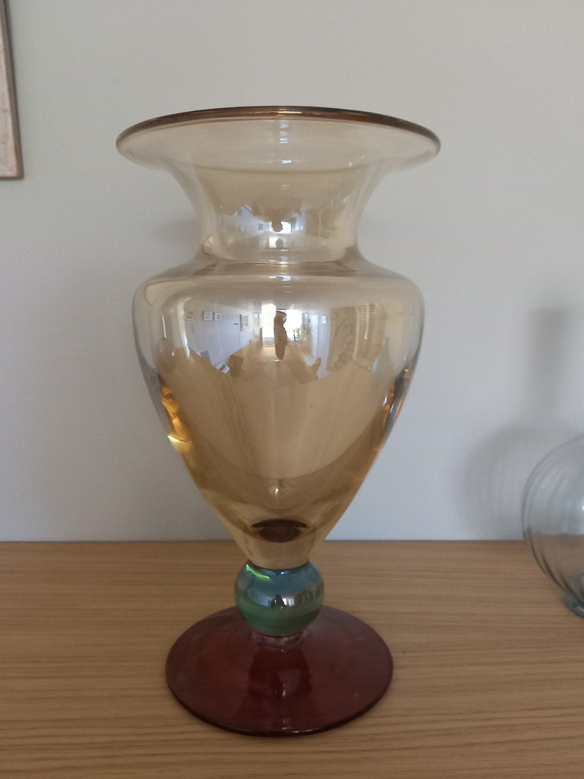 Decoratieve glazen vaas, 28 cm hoog, Ophalen of Verzenden