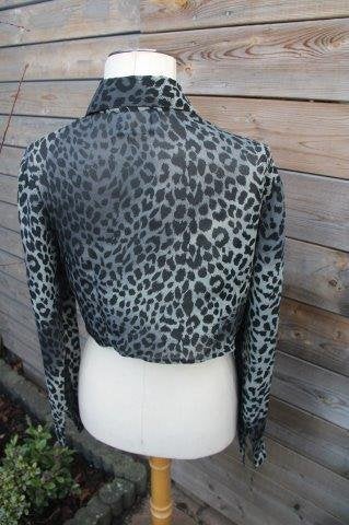 Blouse zwart/ grijs panter Xenia mt L Vaste prijs OPRUIMING, Xenia, Zwart, Maat 42/44 (L), Ophalen of Verzenden