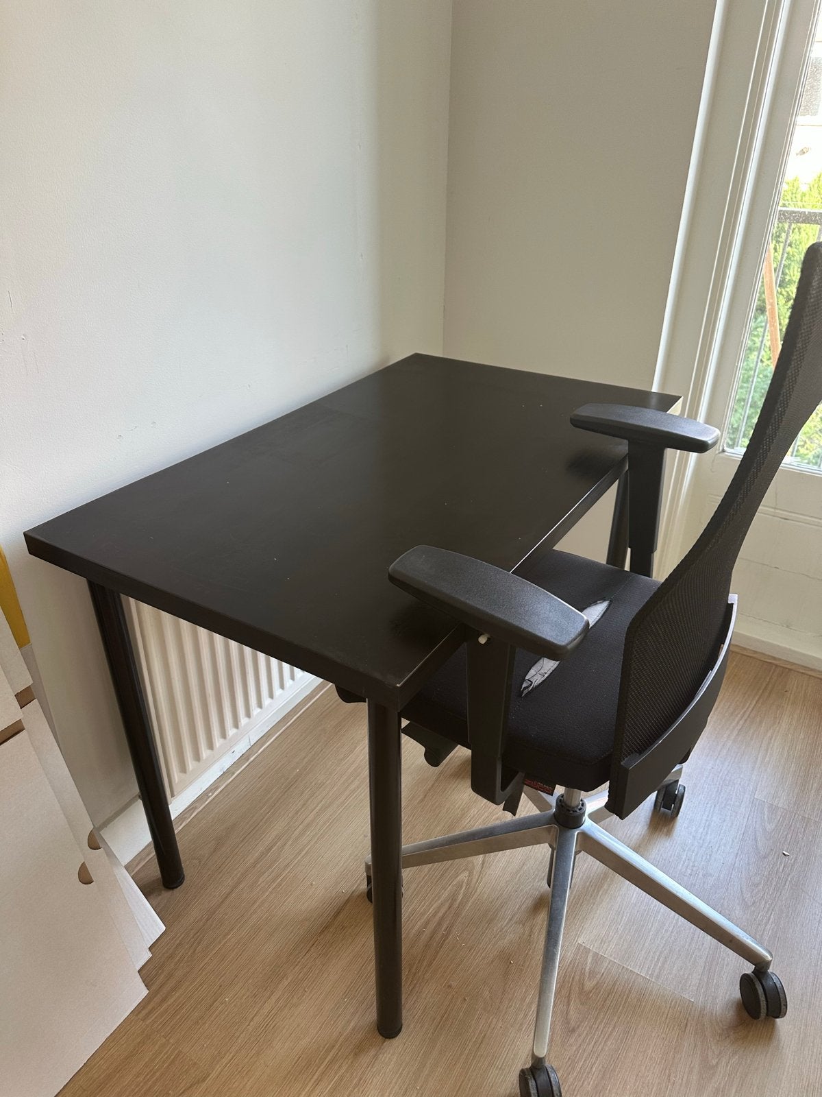 IKEA Linnmon Bureau 100x60cm - Zwart, Ophalen, Zwart, Gebruikt, Spaanplaat of MDF