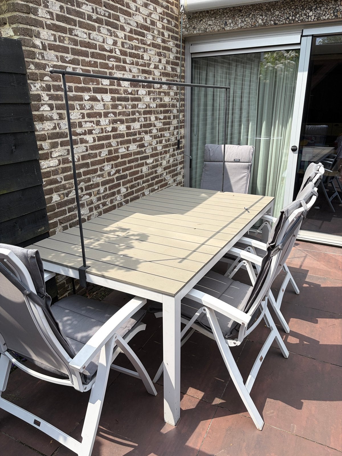 Tuinset Bellagio Lungo/Fidenza 1.80 met kussens & voetenbank, Ophalen, Zo goed als nieuw, Aluminium