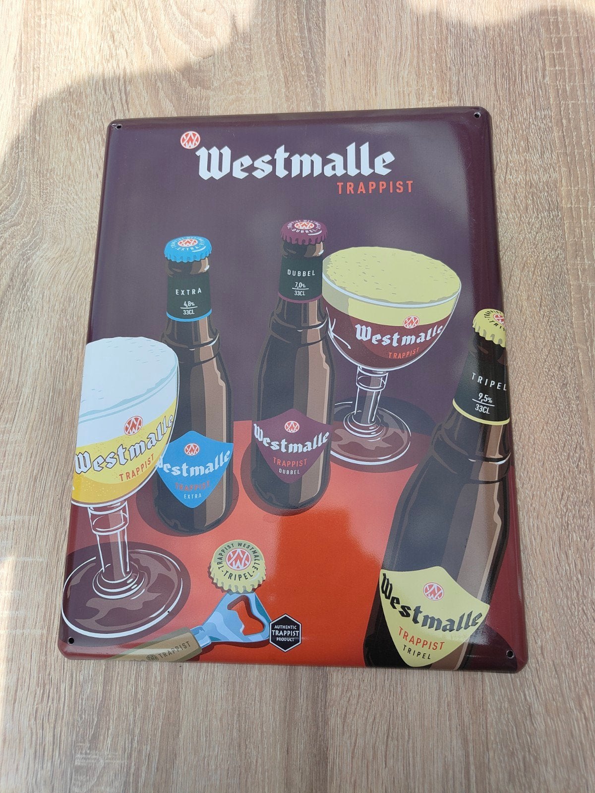 Westmalle Trappist Reclamebord - Vintage Bier Decoratie, Ophalen of Verzenden