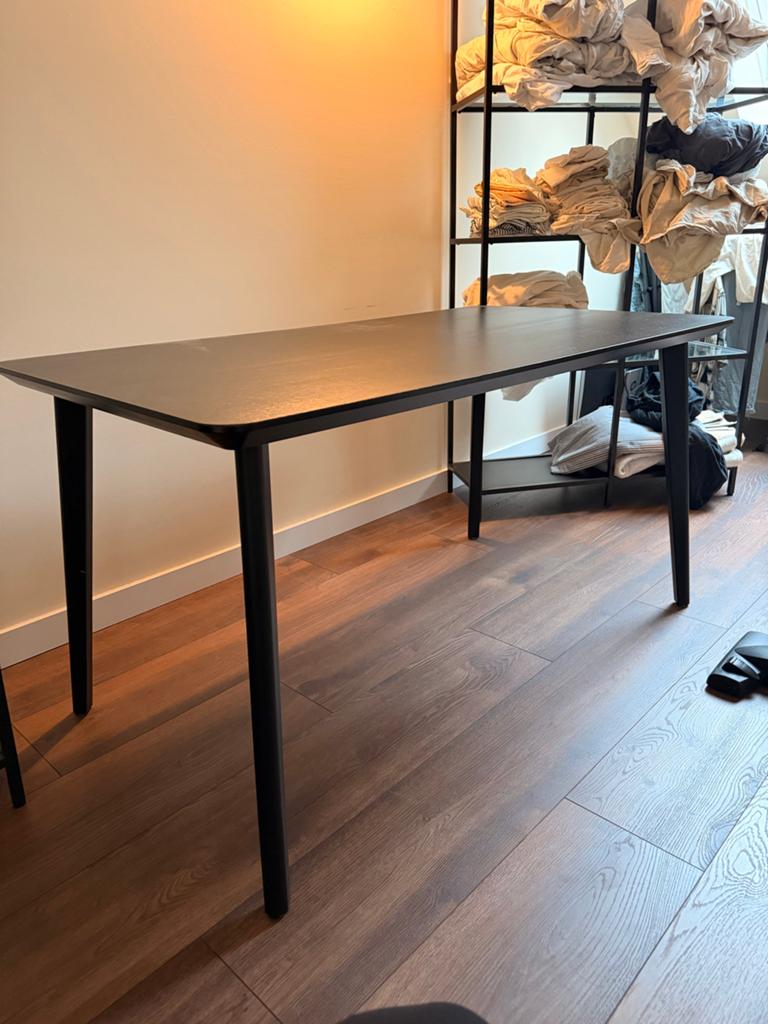 IKEA LISABO tafel zwart - 140x78 cm, Ophalen, Gebruikt, 100 tot 150 cm, 50 tot 100 cm