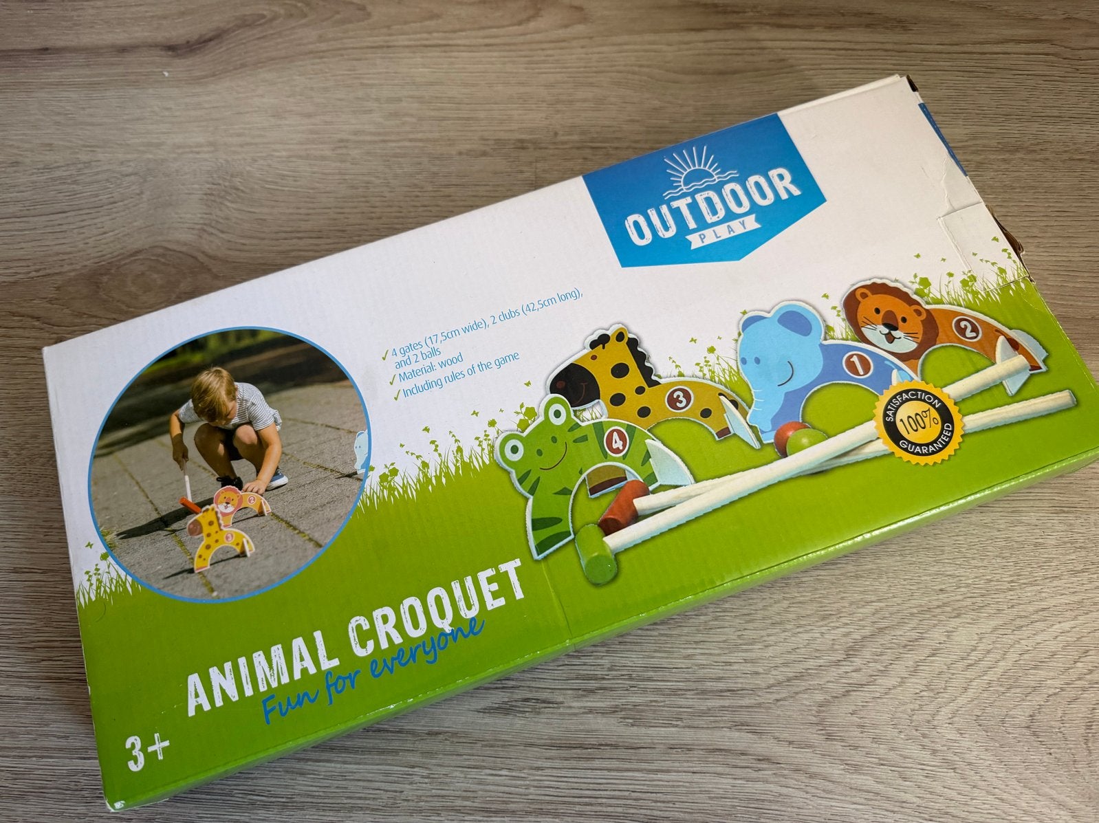 Outdoor Play Dieren Croquet Set - Houten Spel, Ophalen, Zo goed als nieuw