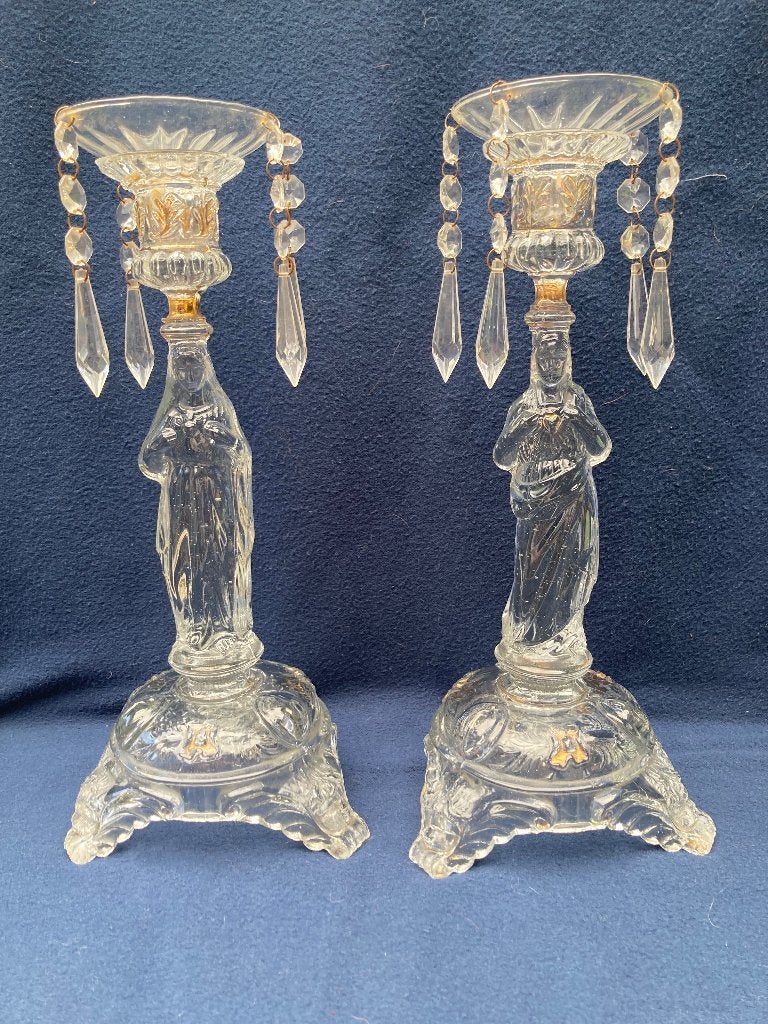 2 kristallen kandelaars, Ophalen of Verzenden, Kristal