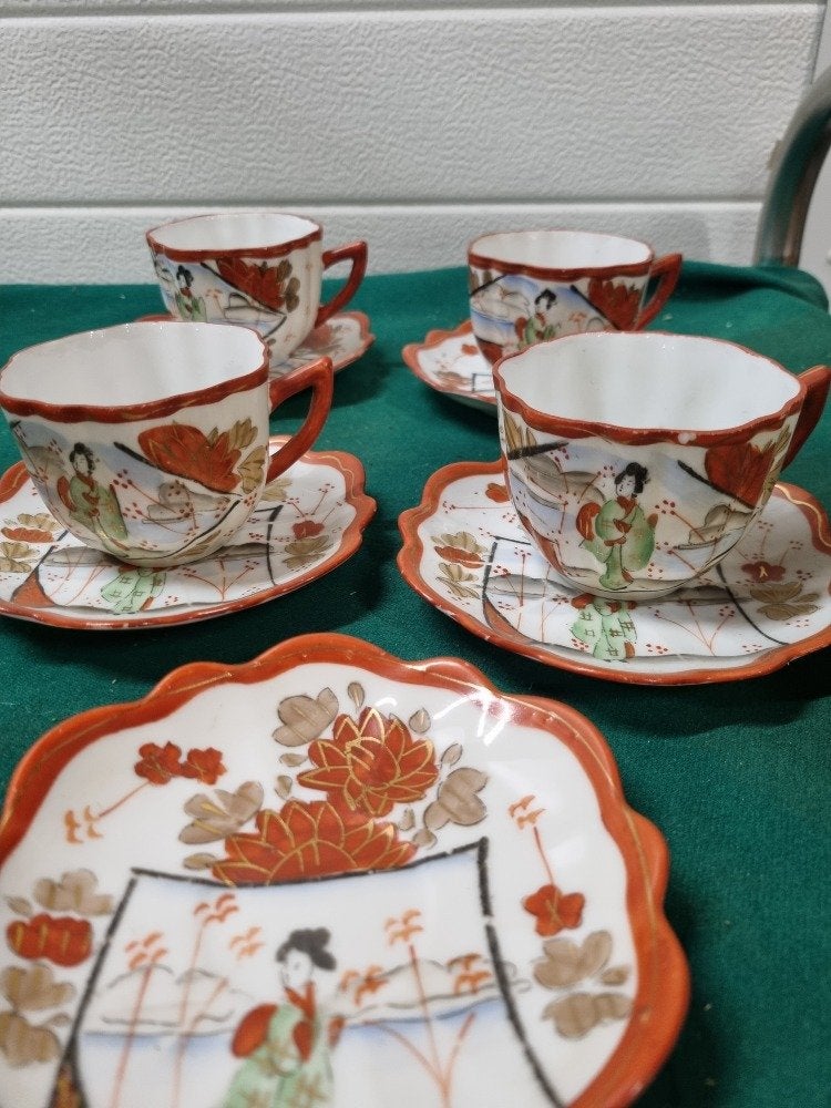 theeservies japans 4 kopjes 5 schotels vintage, Huis en Inrichting, Keuken | Servies, Ophalen of Verzenden, 'T Olde Gre-j, Info@toldegrej.nl